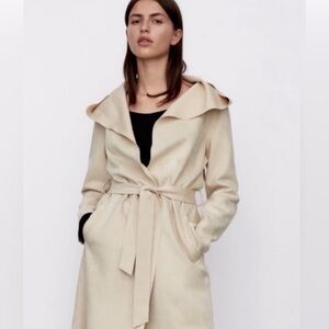 Zara Suede Coat with Hood